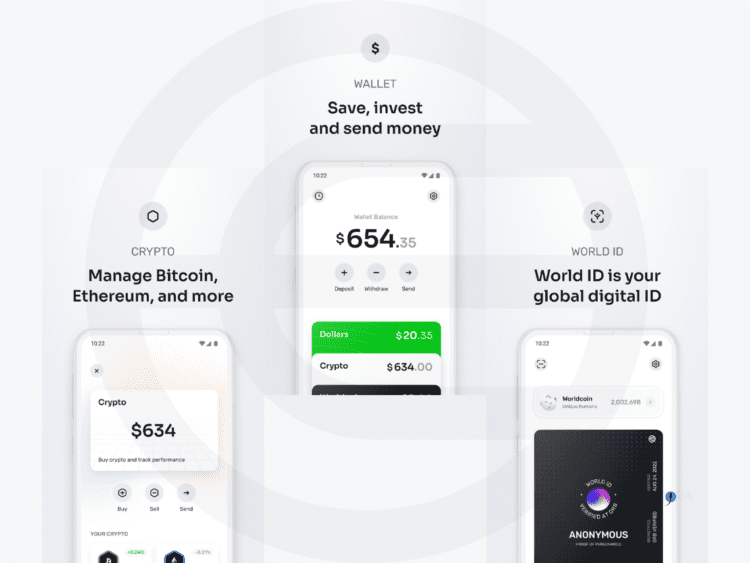 Worldcoin app view